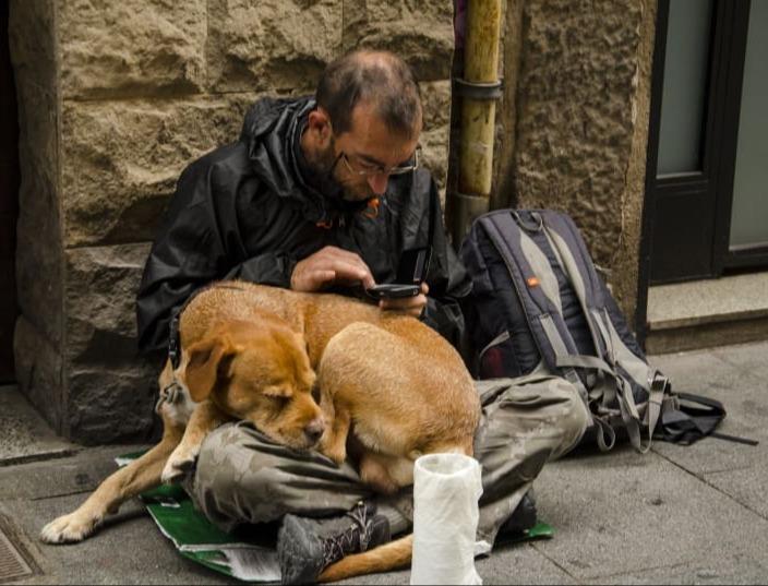 Homeless man and his dog (photo credit: PICKPIK)